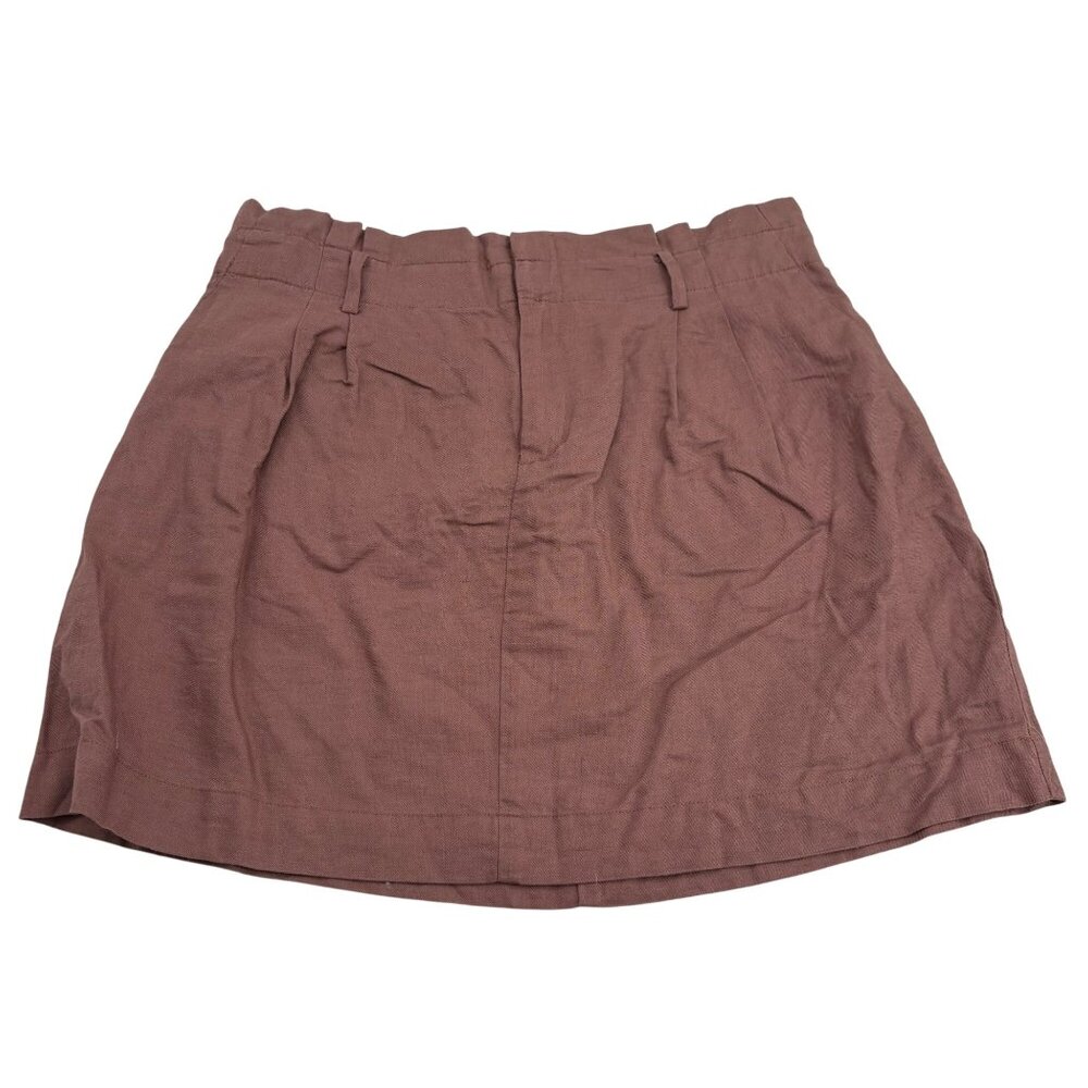Ann Taylor Loft Womens Linen Blend Skirt‎ Size 12 Brown